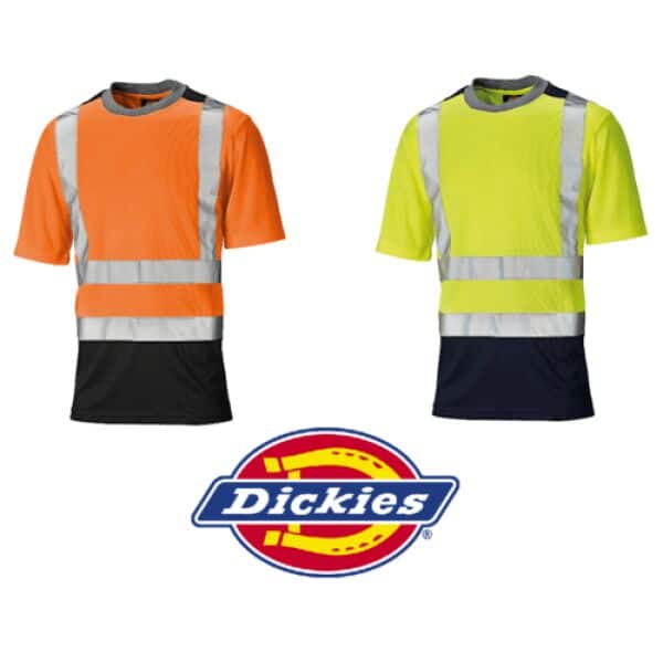 Tee-shirt de travail haute visibilité orange et jaune Dickies